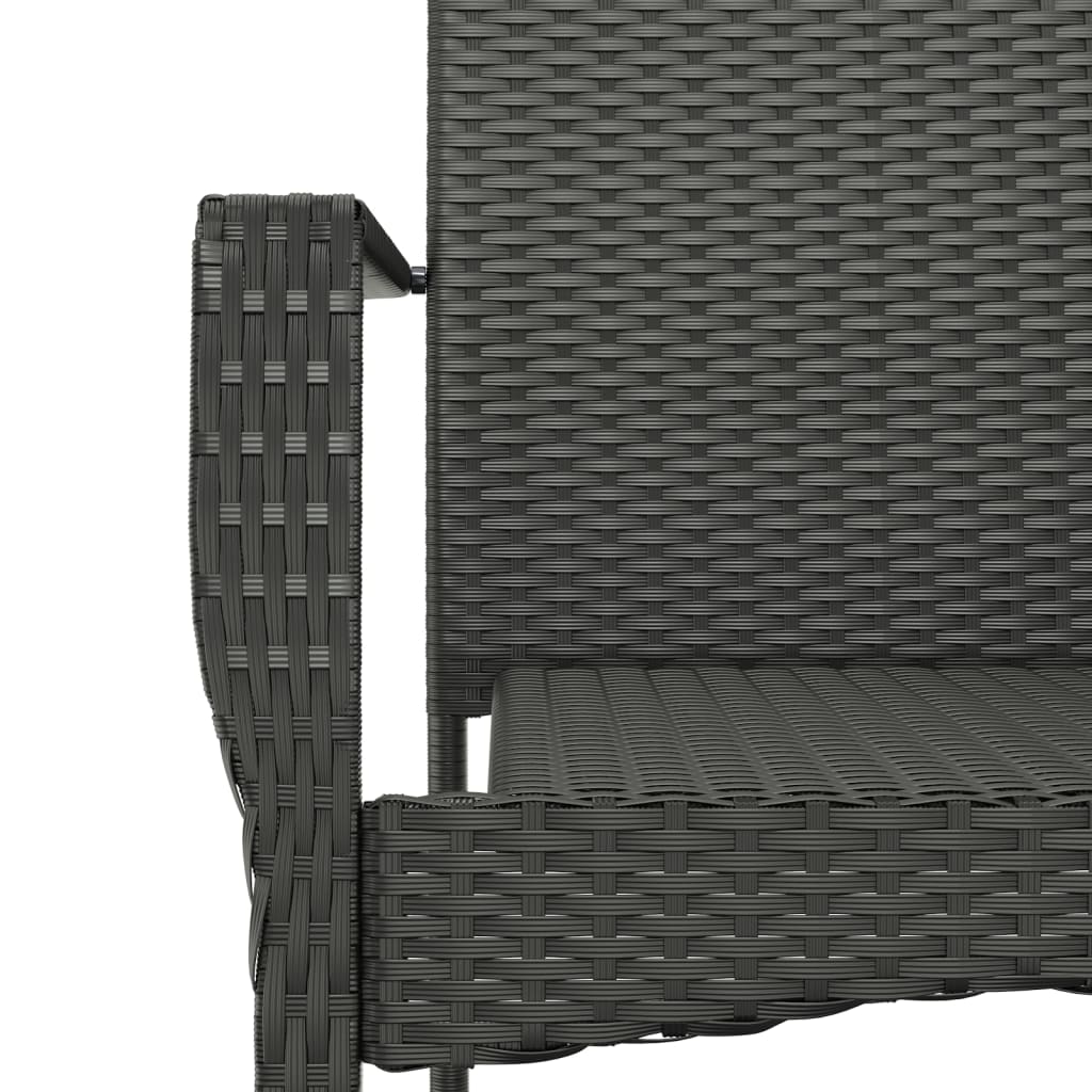 Mobilier à dîner de jardin et coussins 5 pièces noir résine tressée