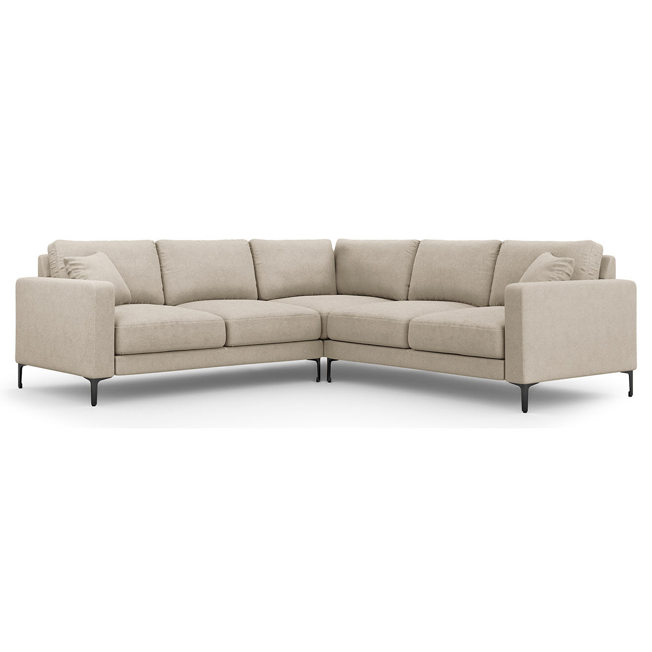 Mazzini Sofas Canapé d'angle Symétrique Venus 5 Places beige - 250x238x90 cm