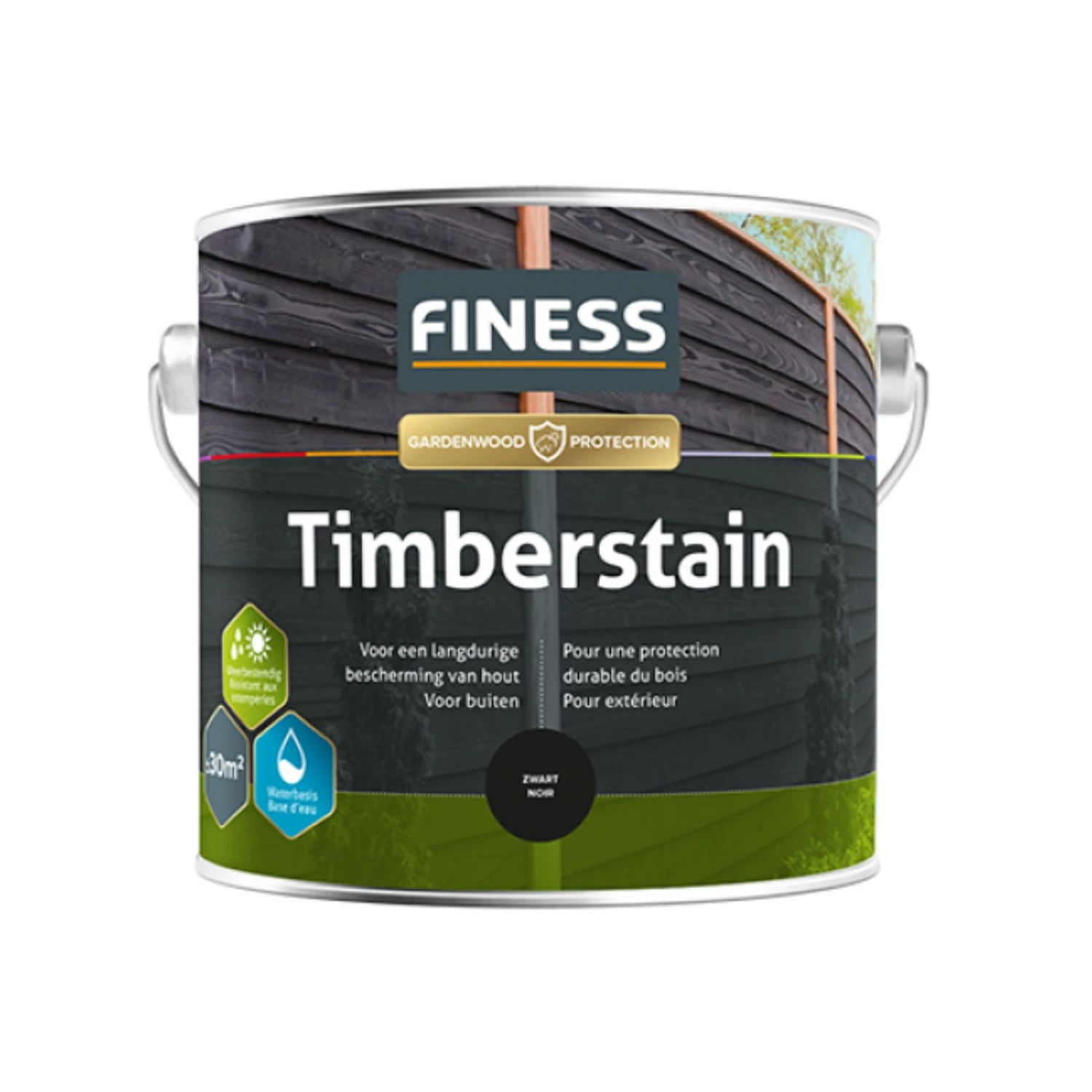 Finess Timberstain - Zwart - 750ml