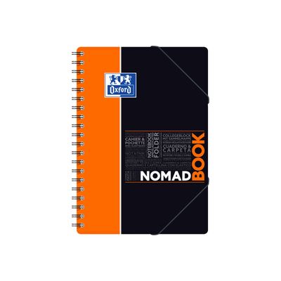 Oxford Etudiants - Cahier Nomadbook B5 (19 x 25 cm) avec pochettes 3 rabats - 160 pages - petits carreaux (5x5 mm) - double spirale - disponible dans différentes couleurs