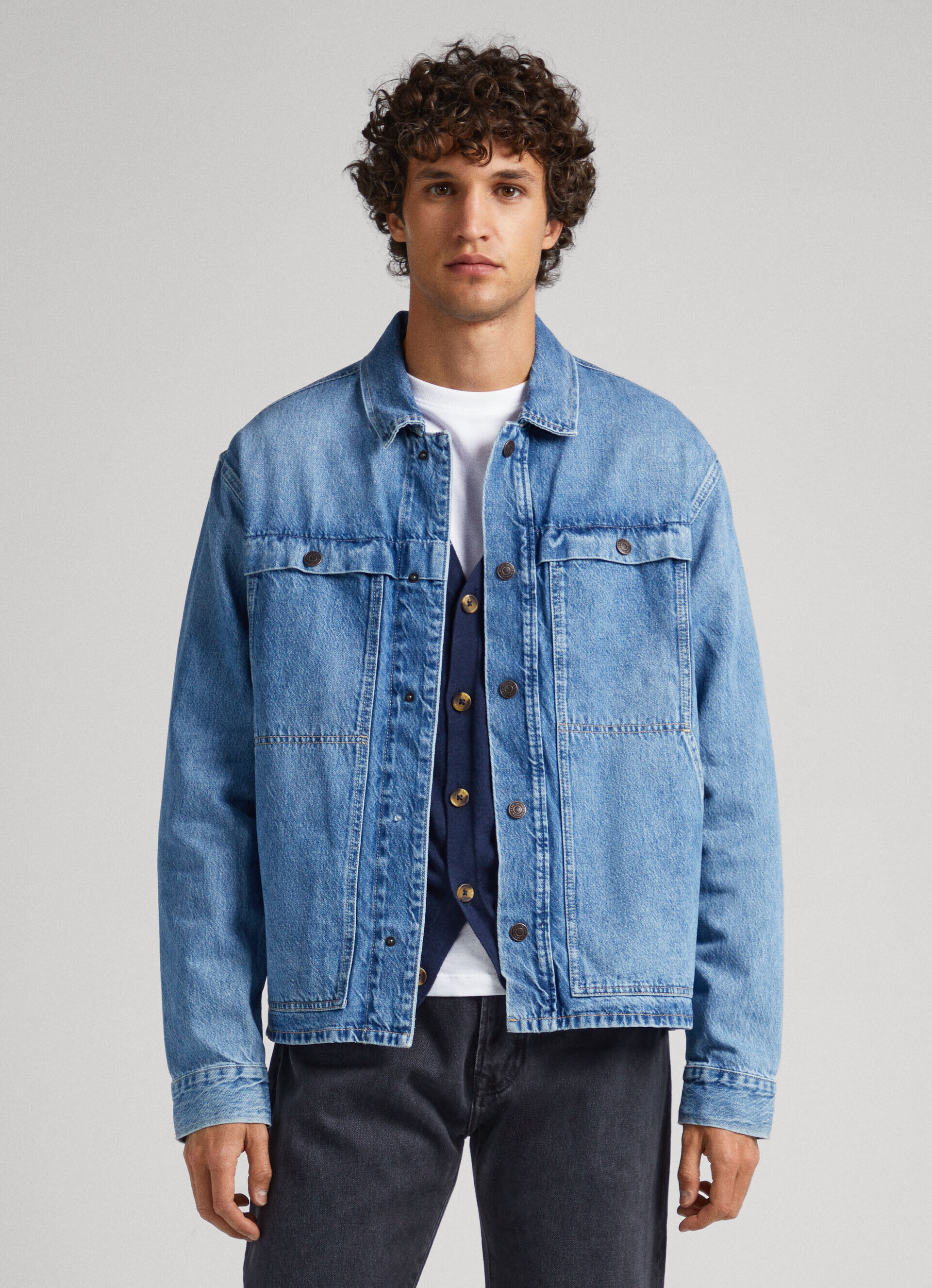 JAQUETA JEANS DE CORTE REGULAR - jeans