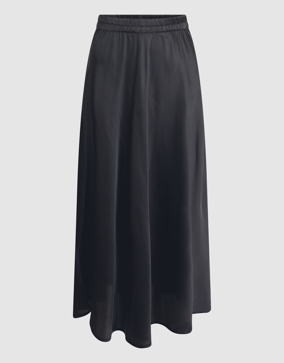 Satijnen Maxi Rok Zwart