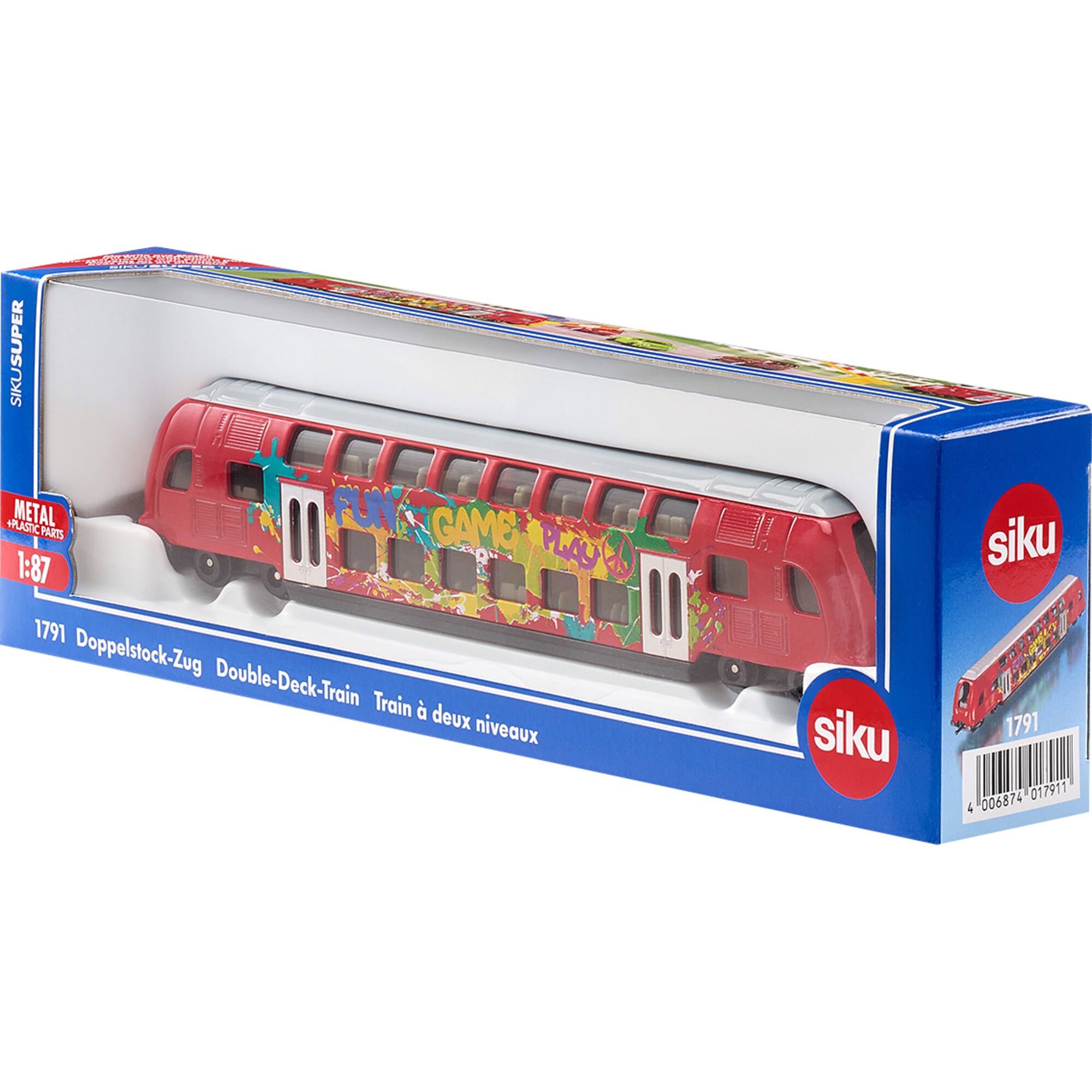 SIKU Modellfahrzeug SUPER Doppelstock-Zug
