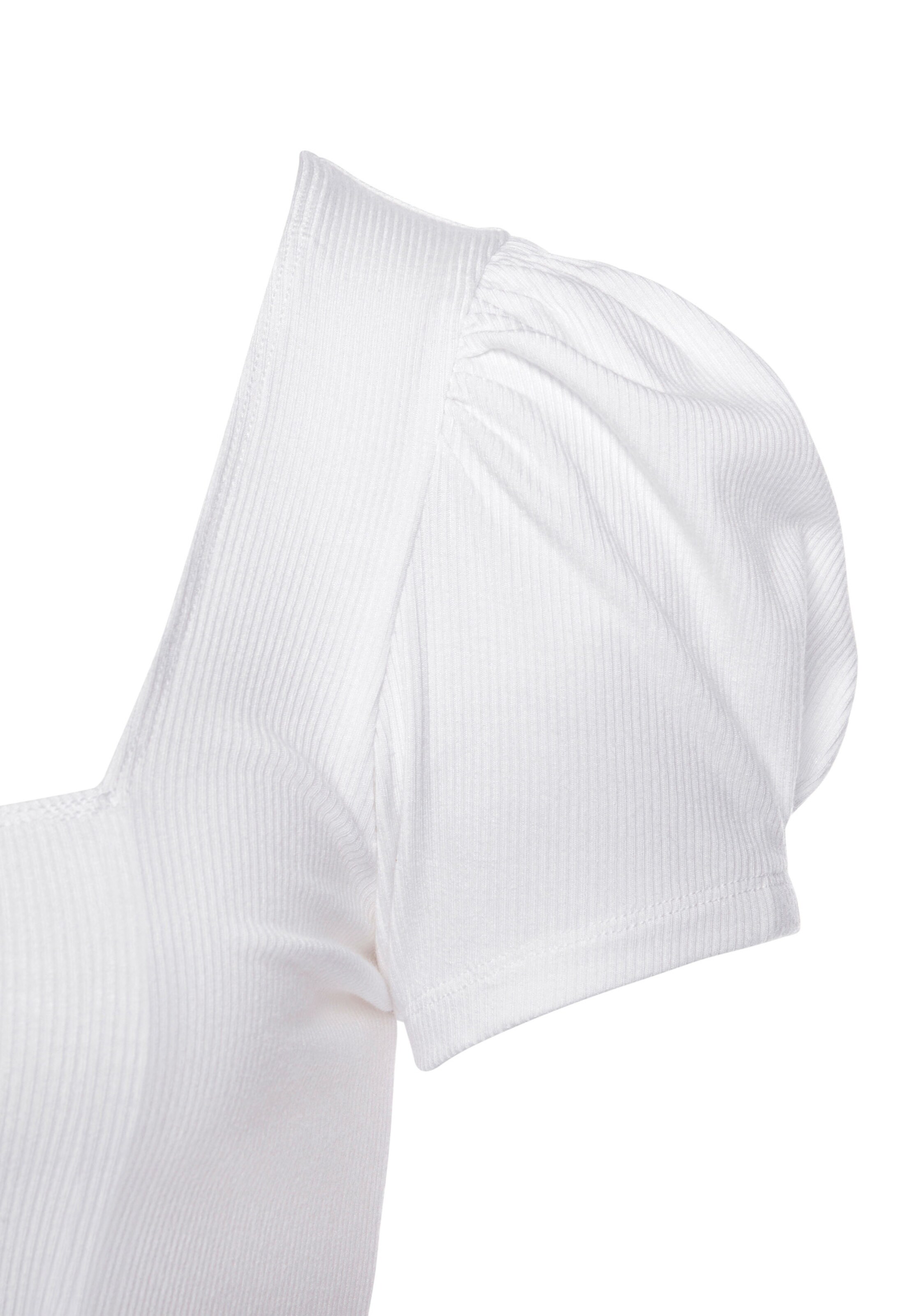 LASCANA Kurzarmshirt in weiß