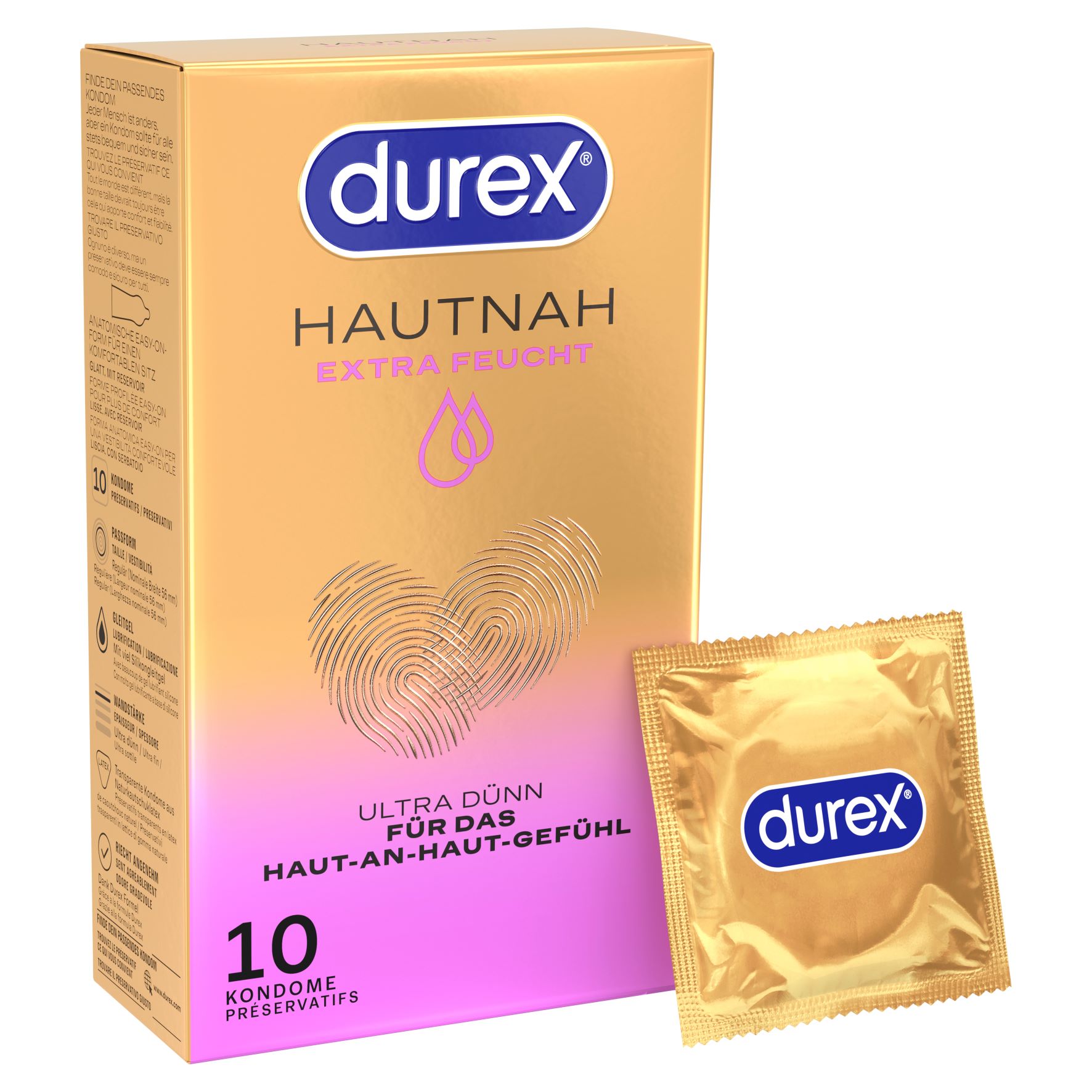 DUREX Hautnah Präservativ extra feucht 10 Stk