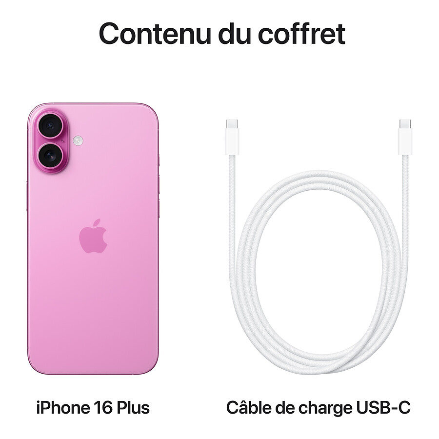 Apple iPhone 16 Plus Rose - 128 Go