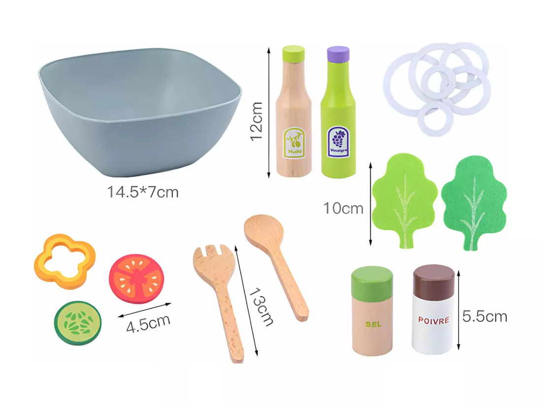 Jeu de Salade pour Enfants Tanah À partir de 3 ans Bois Multicolore