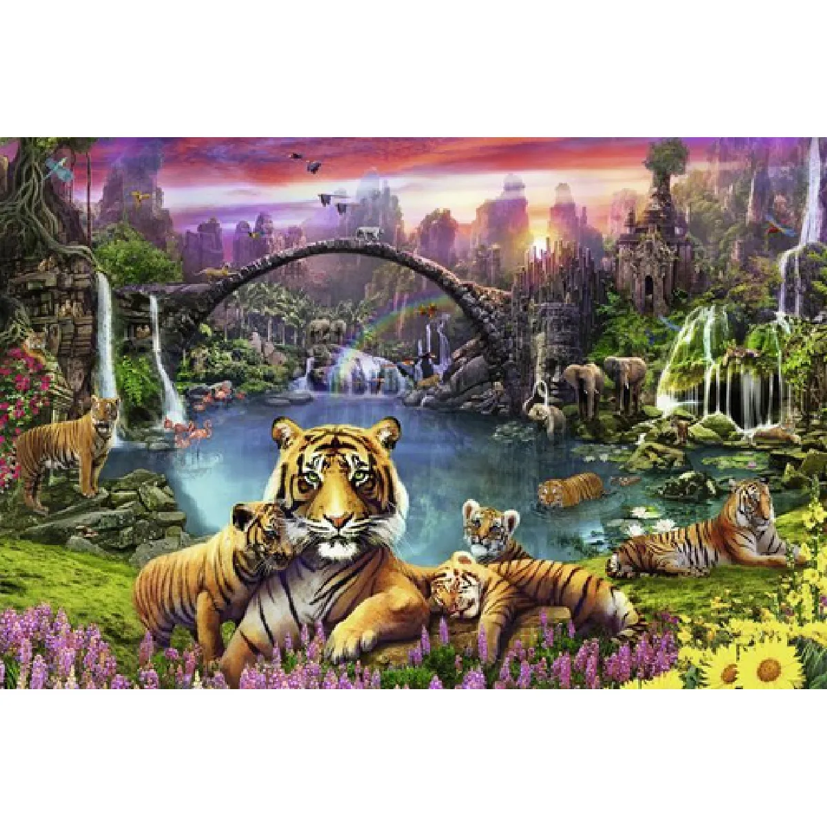 RAVENSBURGER - Puzzle Tigres au Lagon 3000 pièces