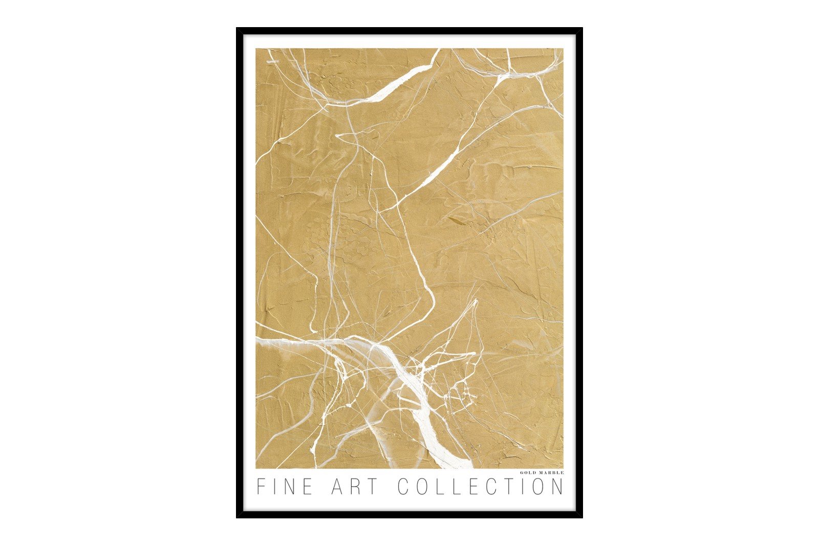 Gold Marble 70x100 cm Black Frame