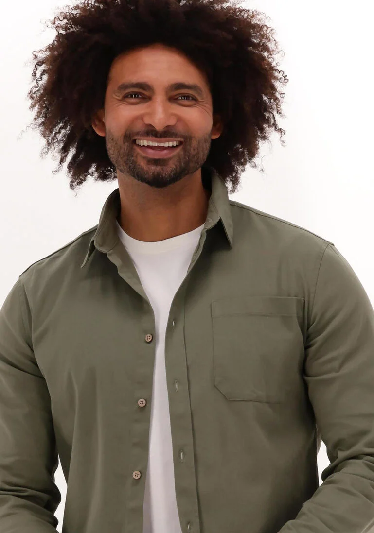 ANERKJENDT olijf anerkjendt casual overhemd aklenny twill shirt