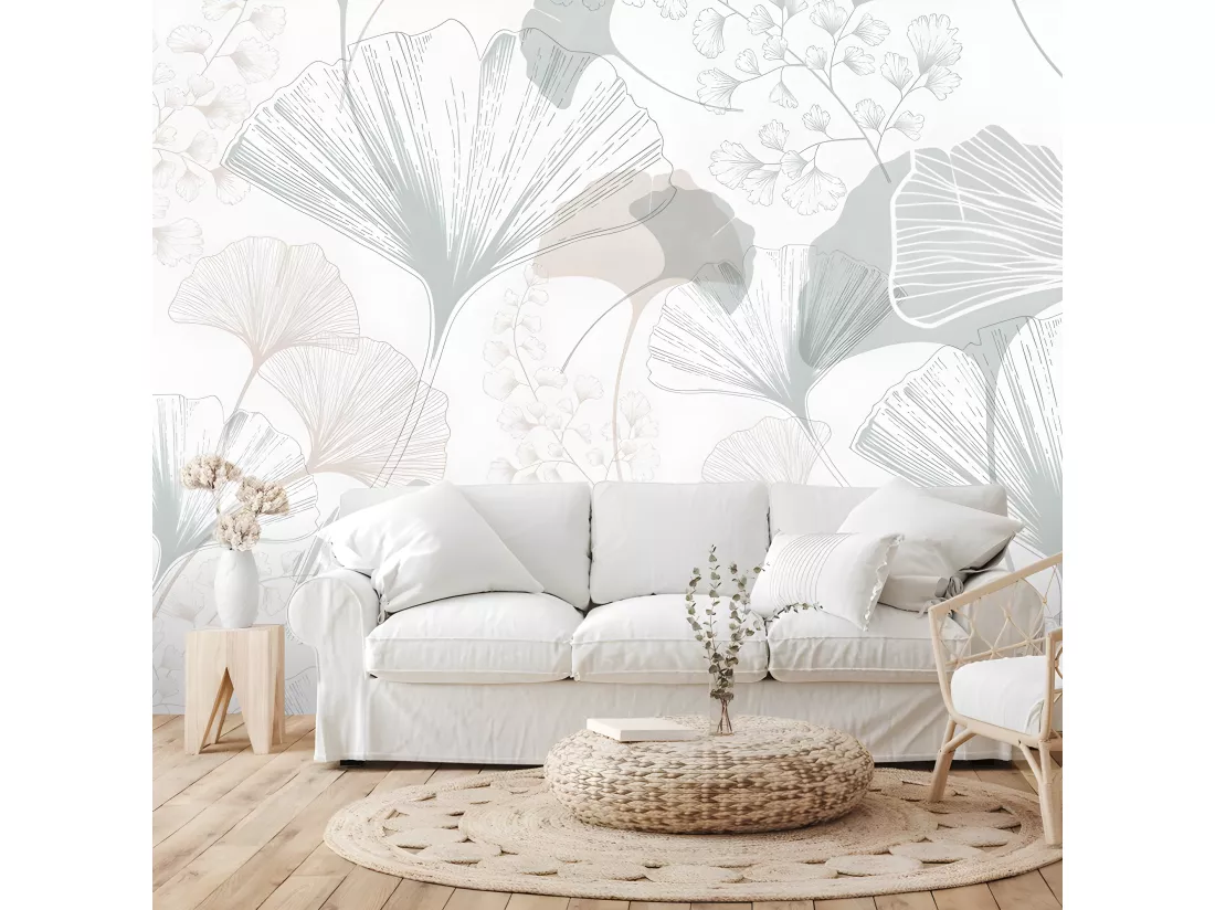 Papier Peint Panoramique L240xH270cm - Gingko - Papier intissé 150gr/m2