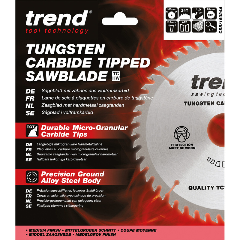 Trend cirkelzaagblad 160x20mm 24T