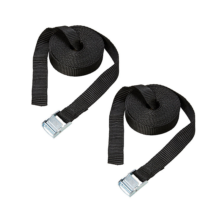 Lot de 2 sangles d'arrimage en polypropylène L.2,5 m x l.25 mm