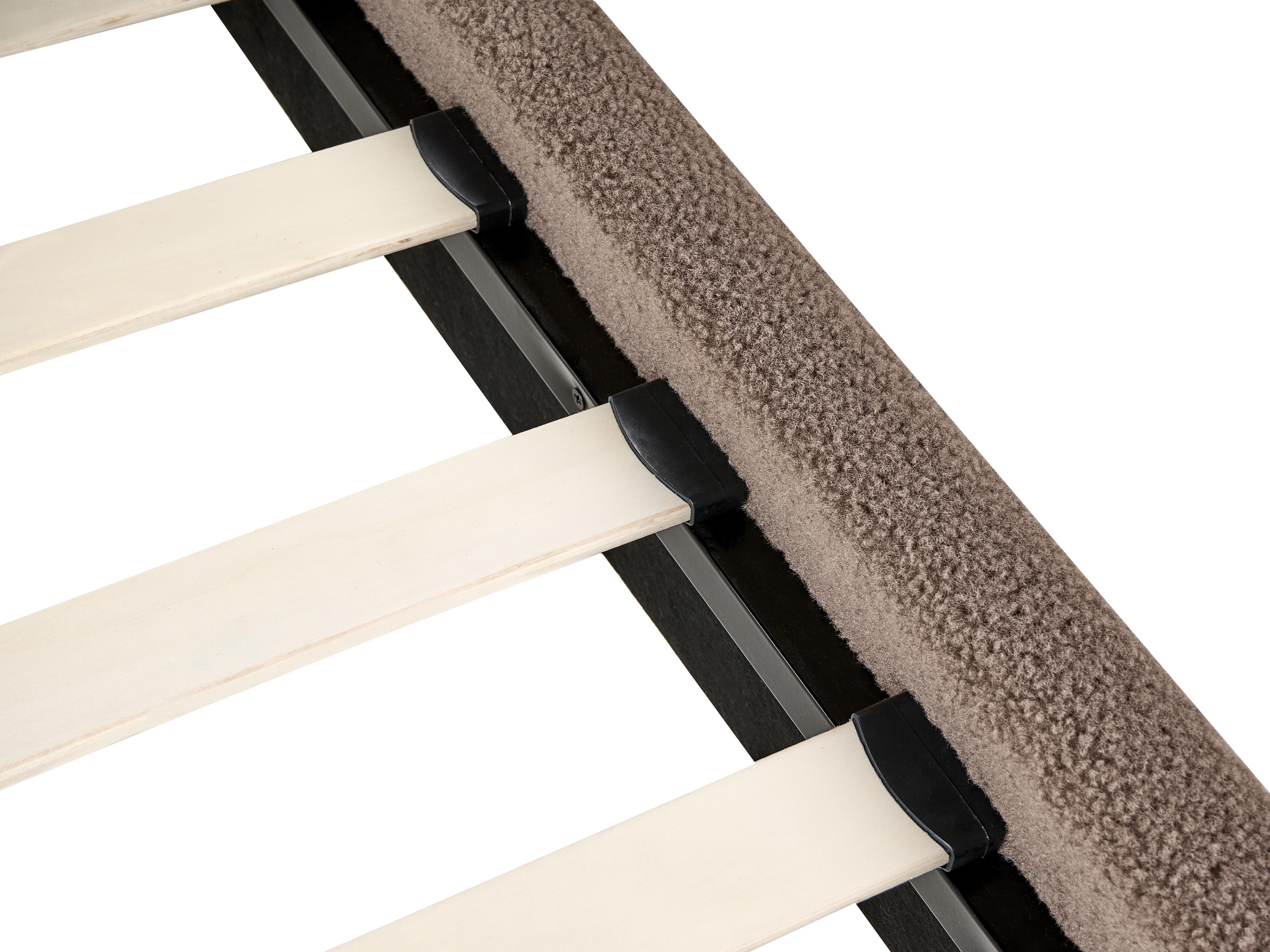 Bed zonder hoofdbord Bouclé ROANNE 90 x 200 cm Taupe
