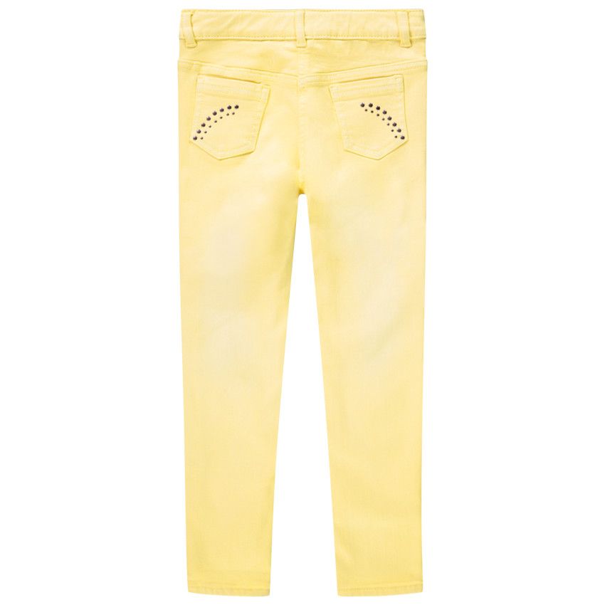 Jean skinny à studs pour enfant fille - Jaune