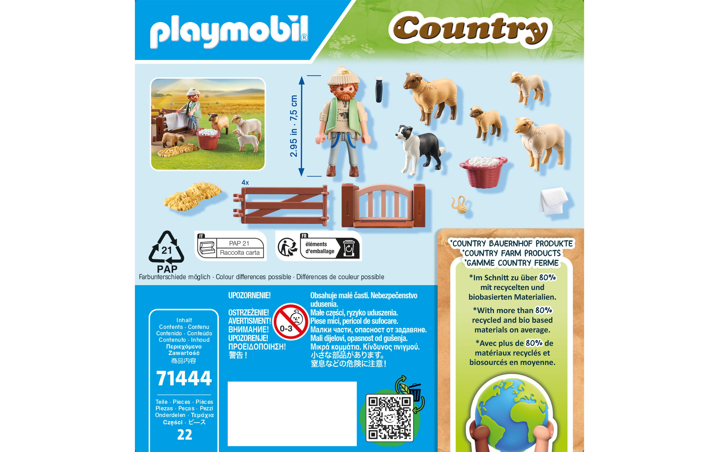 Country Junger Schäfer mit Schafen 71444Spielset für kreatives Rollenspiel