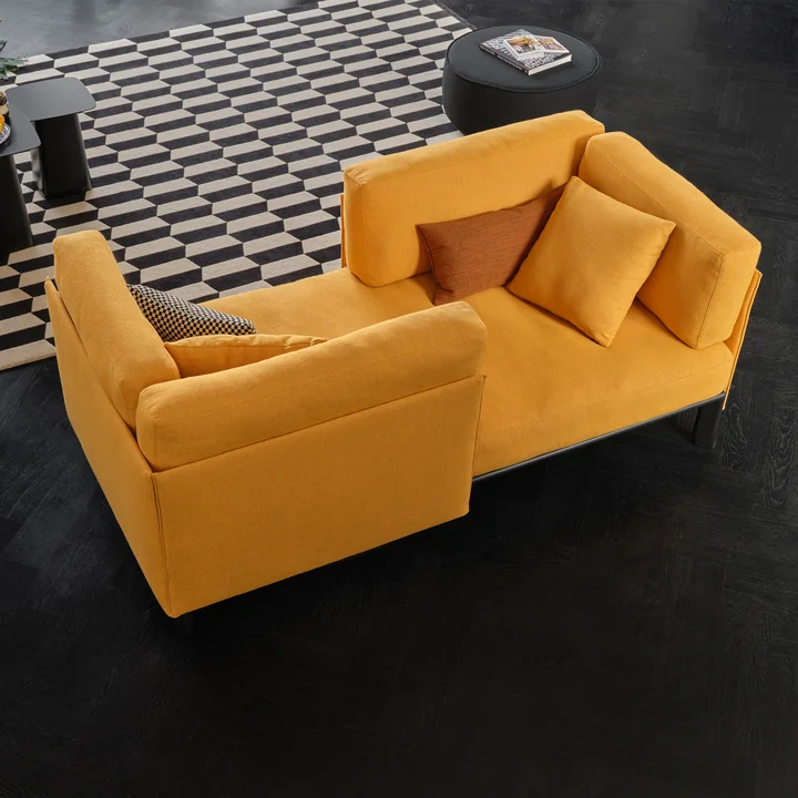 Vitra - Anagram flexibles Modul-Sofa, 190 x 95 cm, inkl. Kissen 65 x 55 cm, kreide / kiesel melange (Dumet 06)