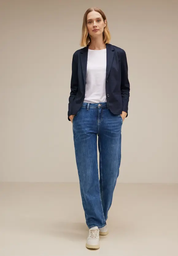Blazer in Melangeoptik - deep blue