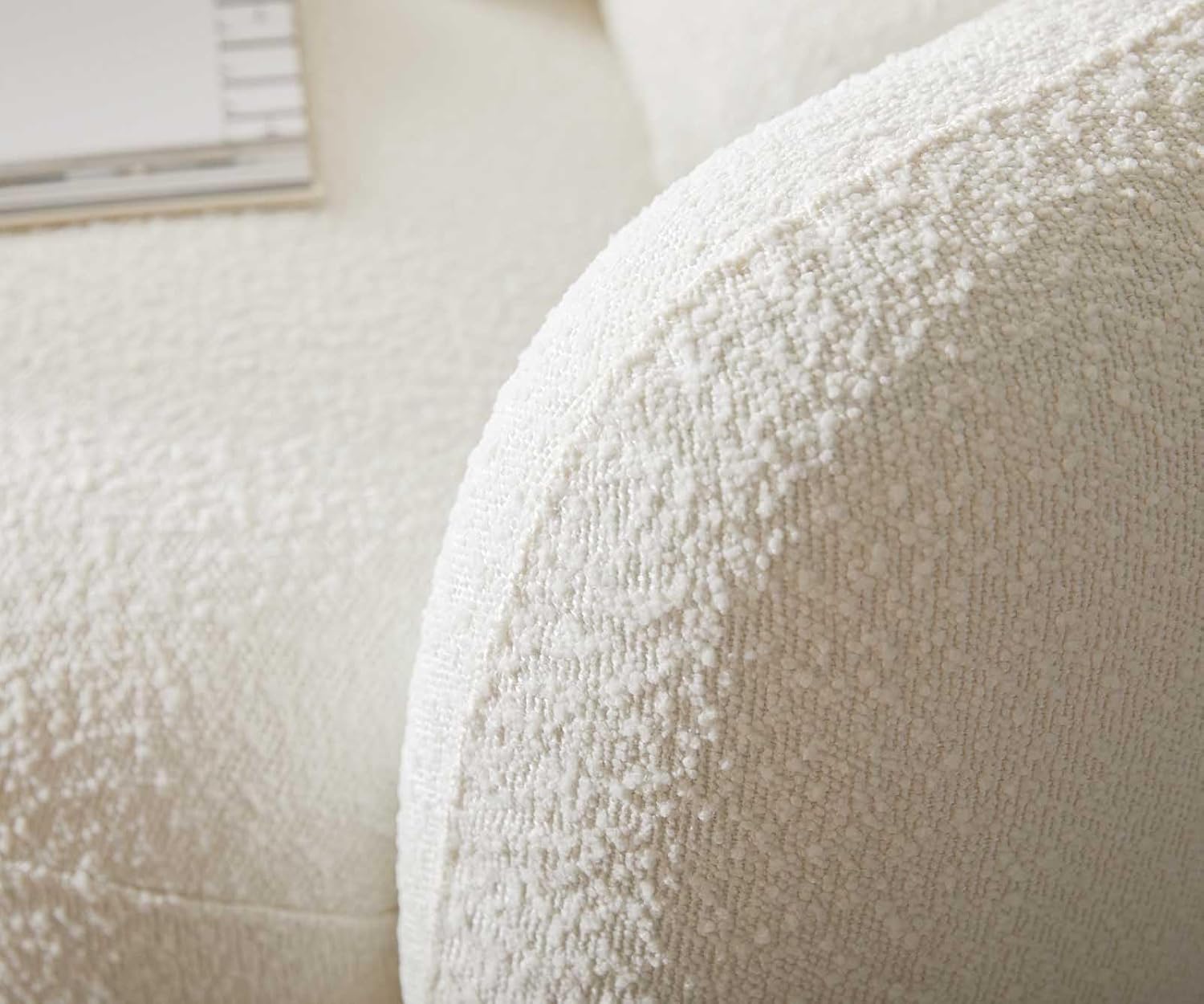 DELIFE 3-Sitzer-Sofa Larna Bouclé Creme-Weiß 260x120 cm 3-Sitzer