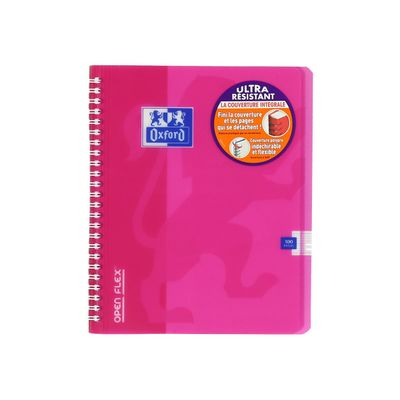 Oxford Openflex - Cahier polypro à spirale 17 x 22 cm - 100 pages - grands carreaux (Seyes) - disponible dans différentes couleurs