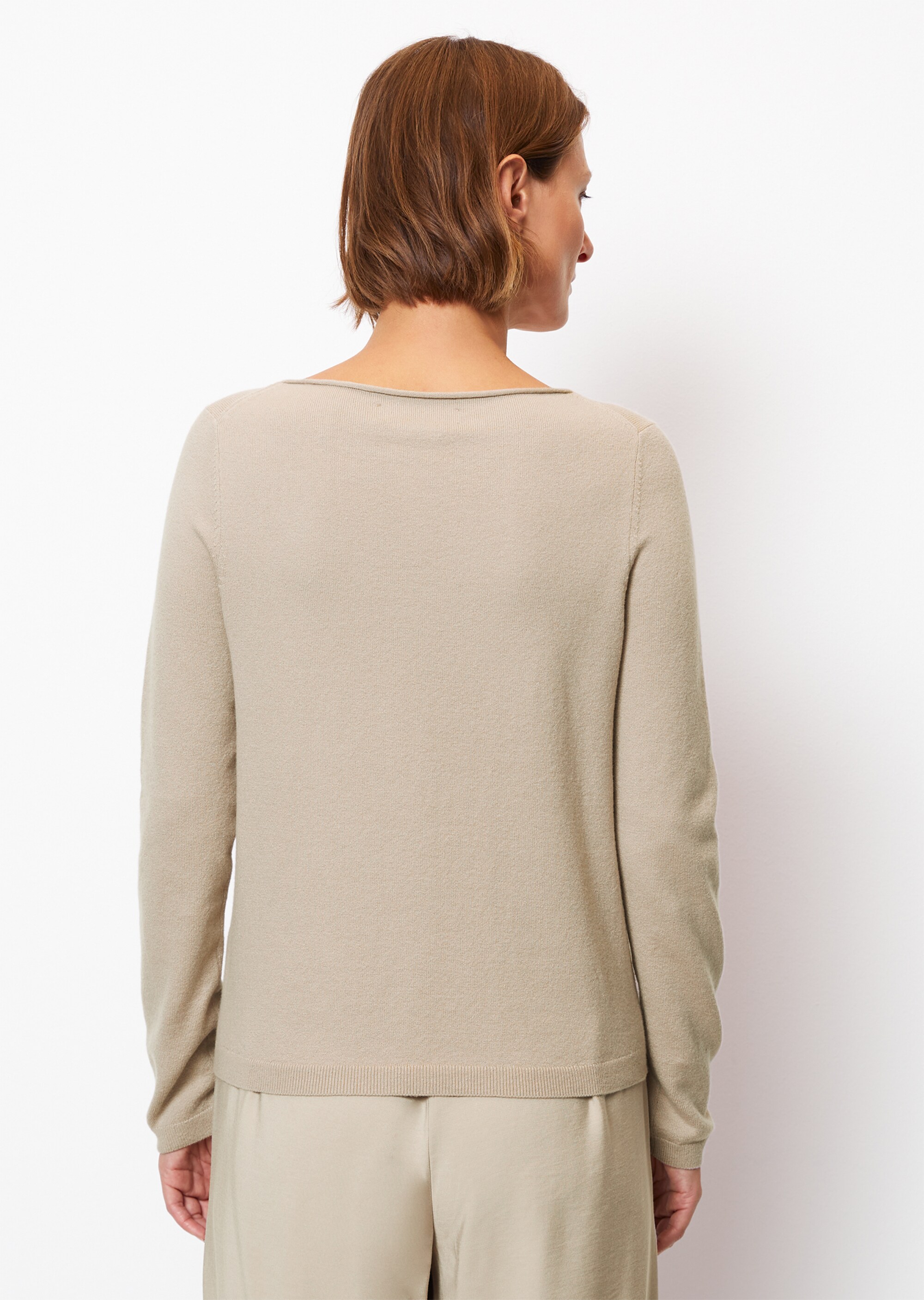 Basic-Strickpullover regularaus softem Baumwolle-Schurwolle-Mix
