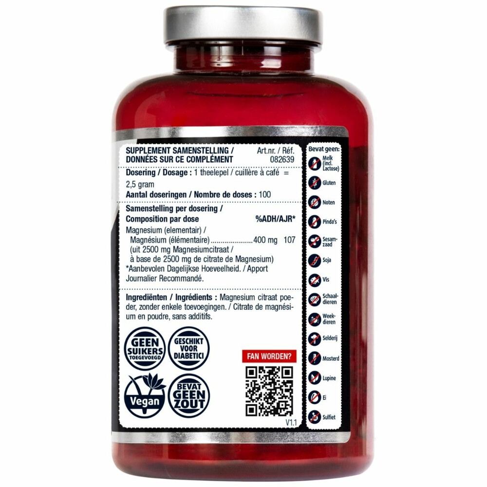 Lucovitaal Magnesium Citraat 400 mg Poeder 100 doseringen250 gr