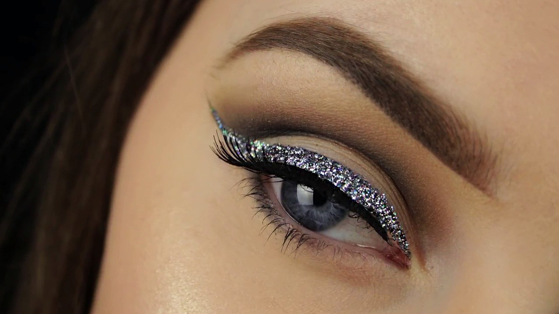 Glitzer Eyeliner Augen MakeUp Stift Flüssiger Glitzer Lidstrich - Weiss