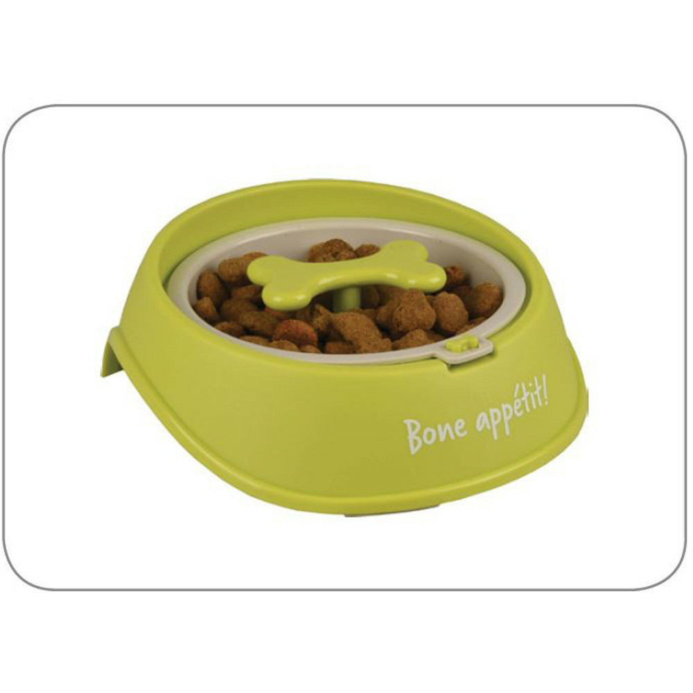 Gamelle anti -glouton vert, ø 12,5 cm, 400 ml, pour chien