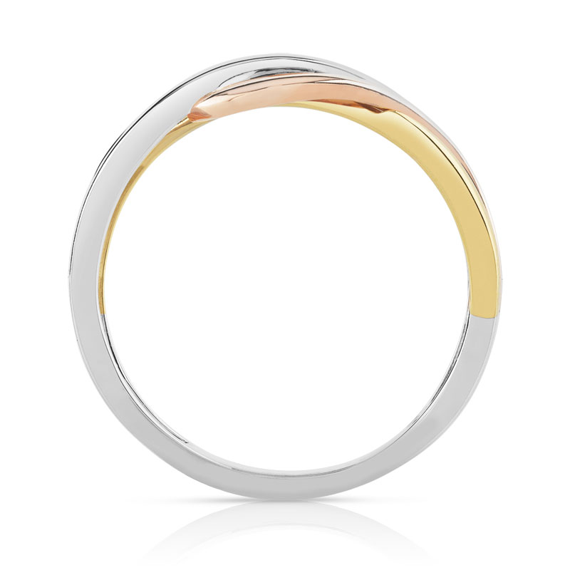 Bague 3 ors 750 anneaux entrelacés