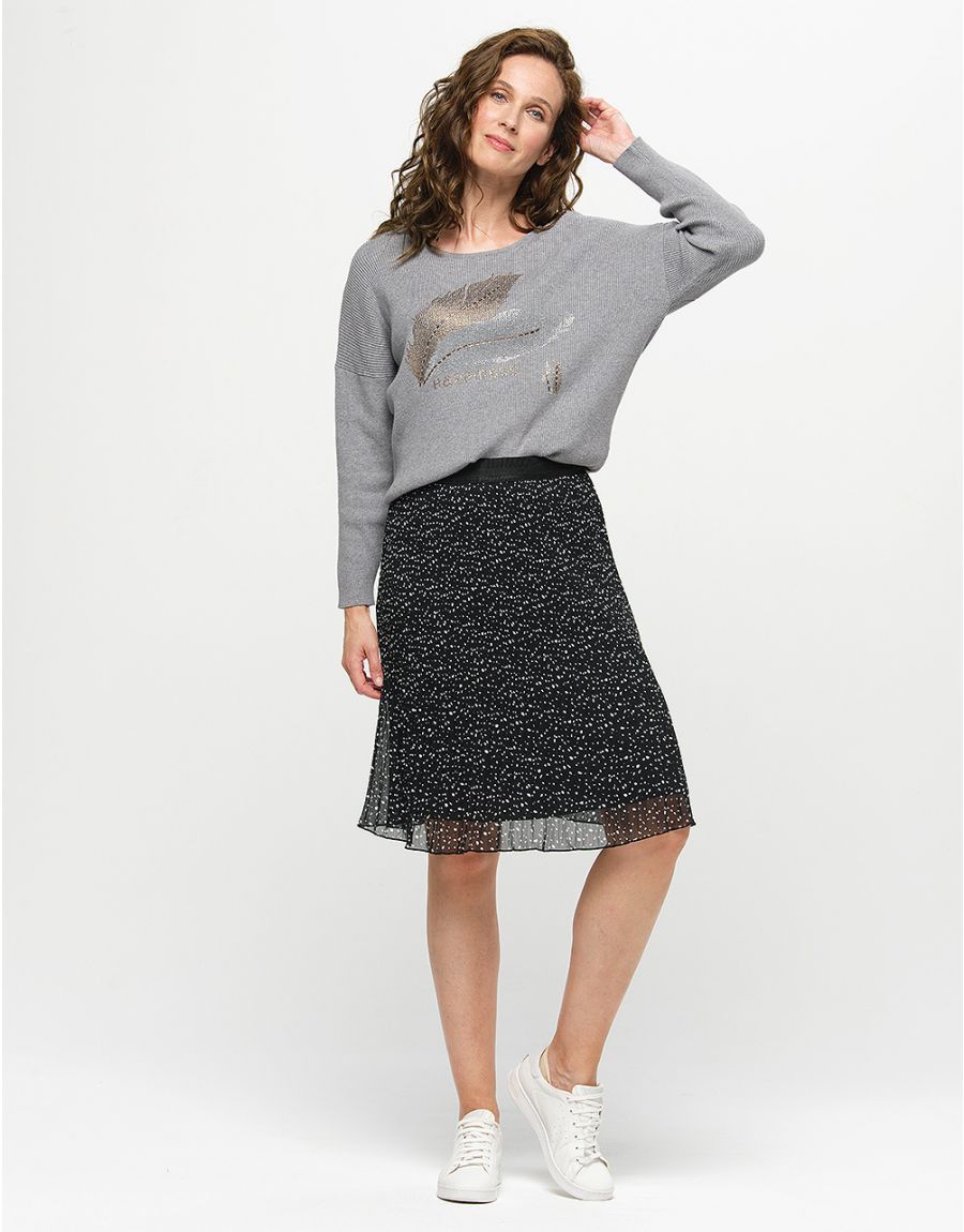 Pull gris plume