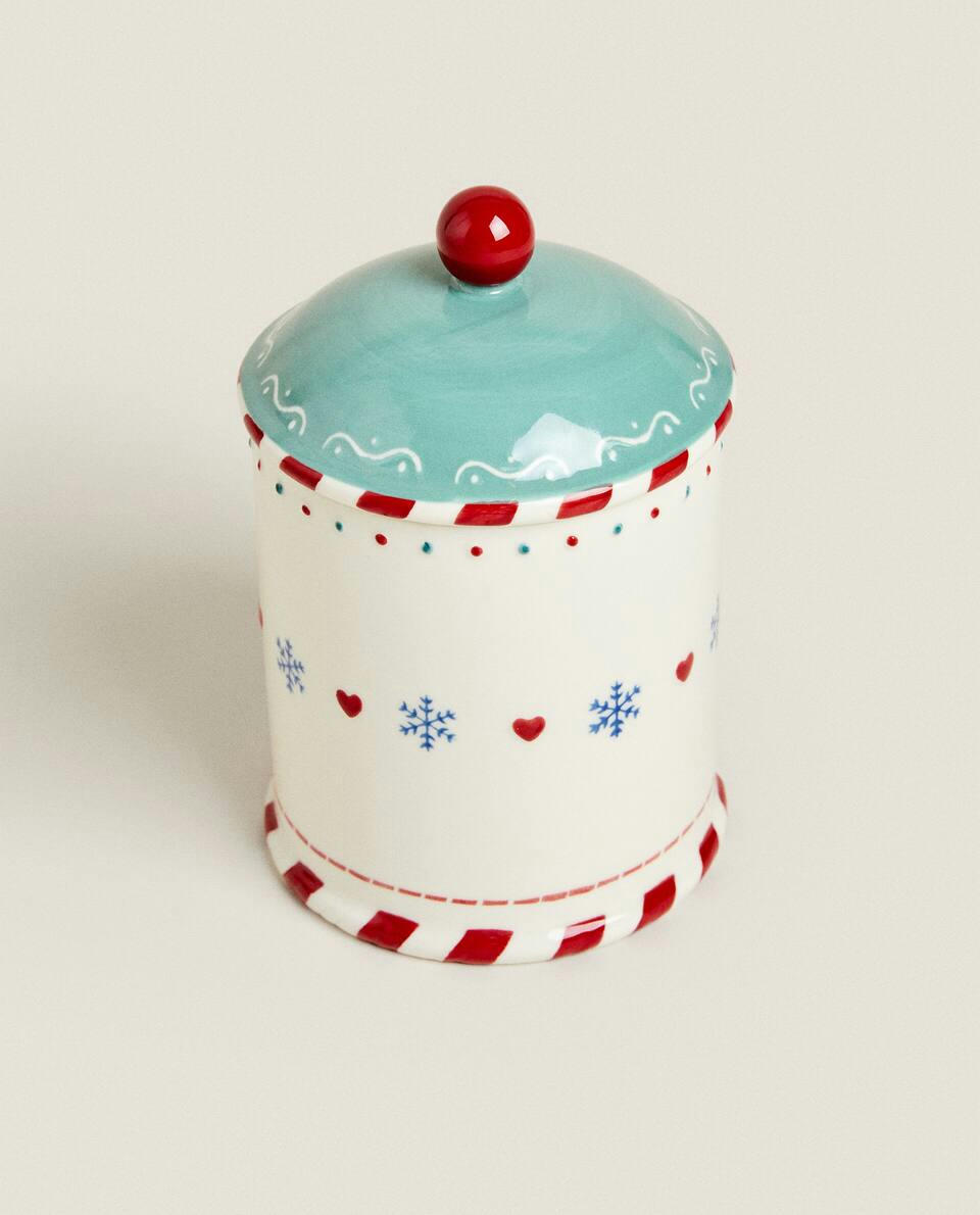 POTE DE BISCOITOS DE NATAL INFANTIL EM CERÂMICA