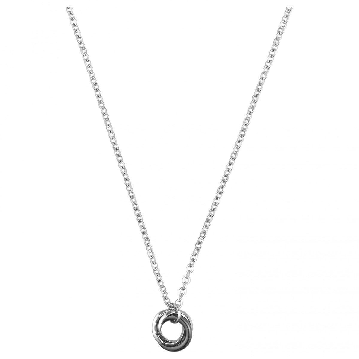 Collier mono-motif en Acier 316L et céramique - blanc brillant
