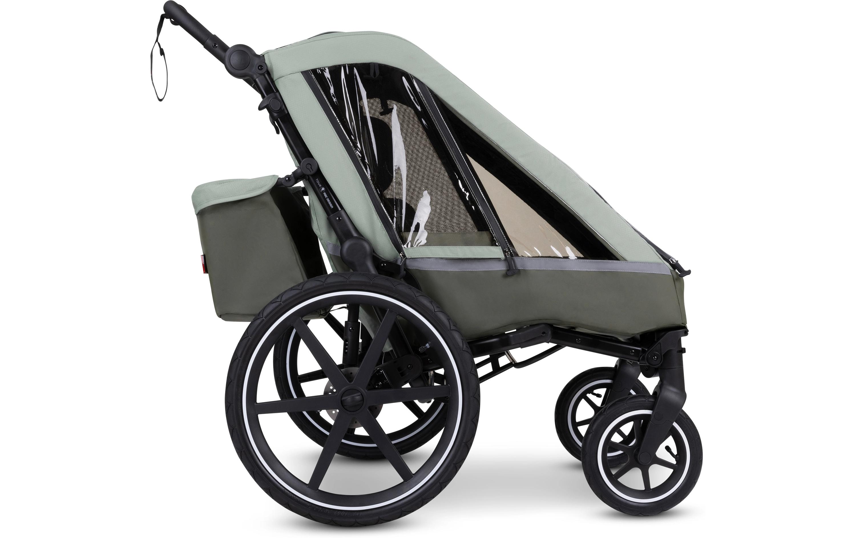 Fahrradanhänger Tour Olive<br>3in1 Fahrradanhänger: zum Spazierengehen, Joggen und Radfahren