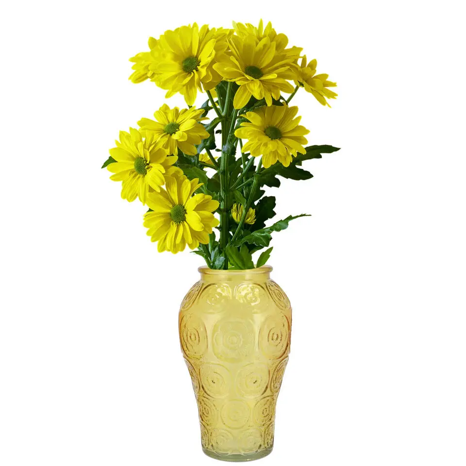 DK Design boeket vaas Circle - glas - geel - 15 x 25 cm