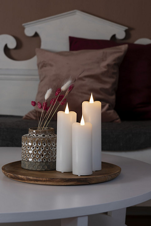Bougie à LED en cire blanc chaud interieur