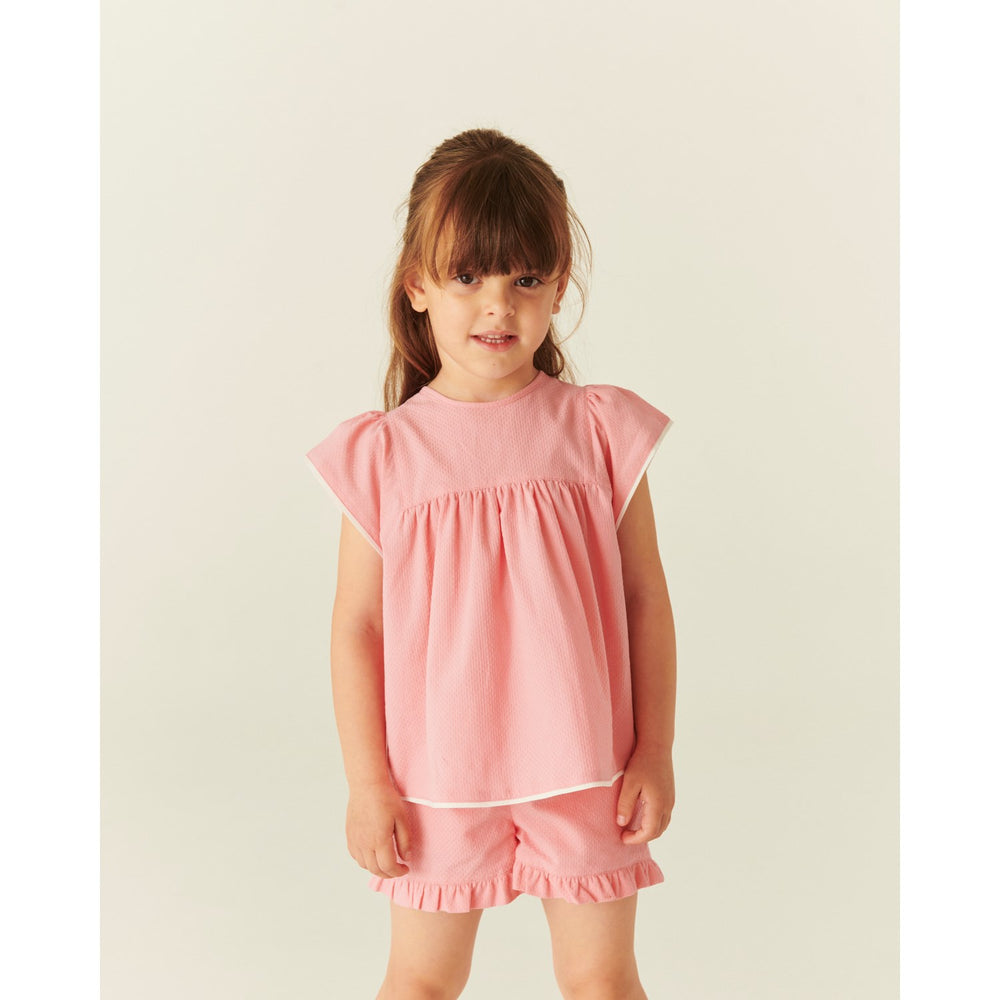 Køb COPENHAGEN COLORS Pink Comb. Bluse W. Contrast Piping