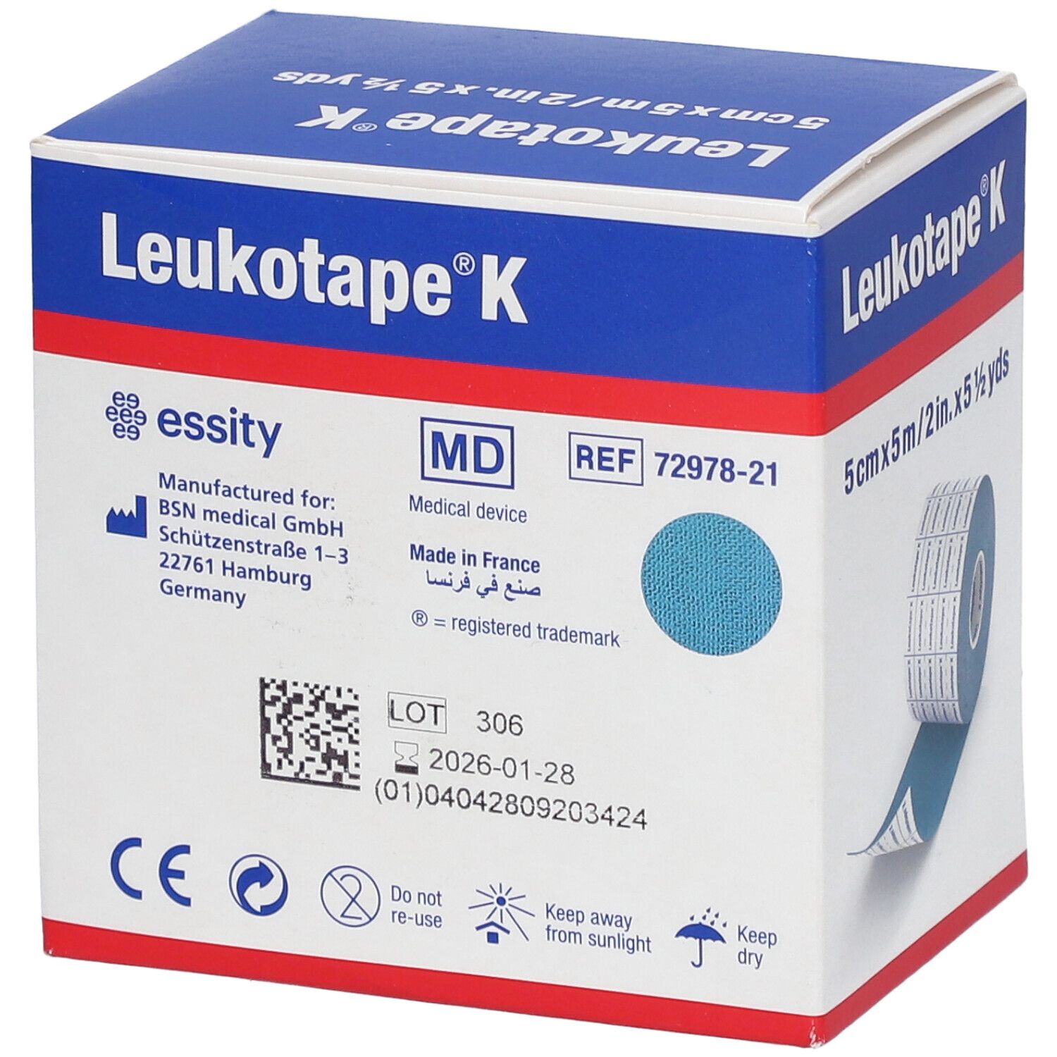 Leukotape® K 5 cm x 5 m blau