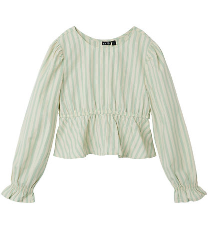 LMTD Bluse - NlfTipsy - Cropped - Turtledove/Cr?me De Menthe Str