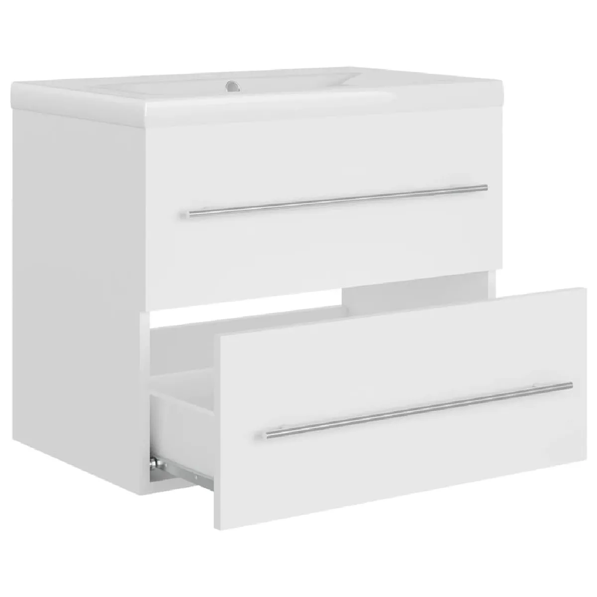 vidaXL Armoire d'Évier avec Lavabo Intégré Blanc