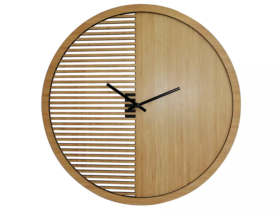 Horloge murale - D. 40 cm - Coloris naturel - BOSSIFA