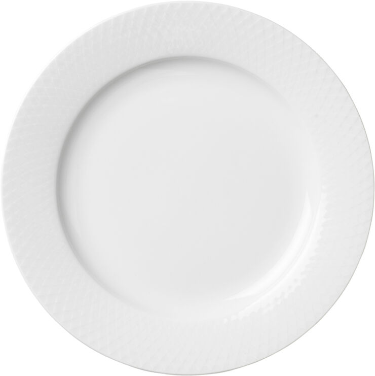 Lyngby Porcelæn Rhombe Tallerken Ø23 cm hvid porcelæn Hvid