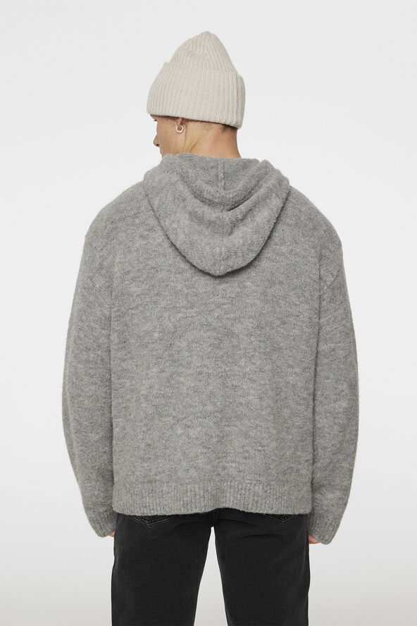J. Lindeberg Broon Alpaca Blend Hoodie Mid grey melange