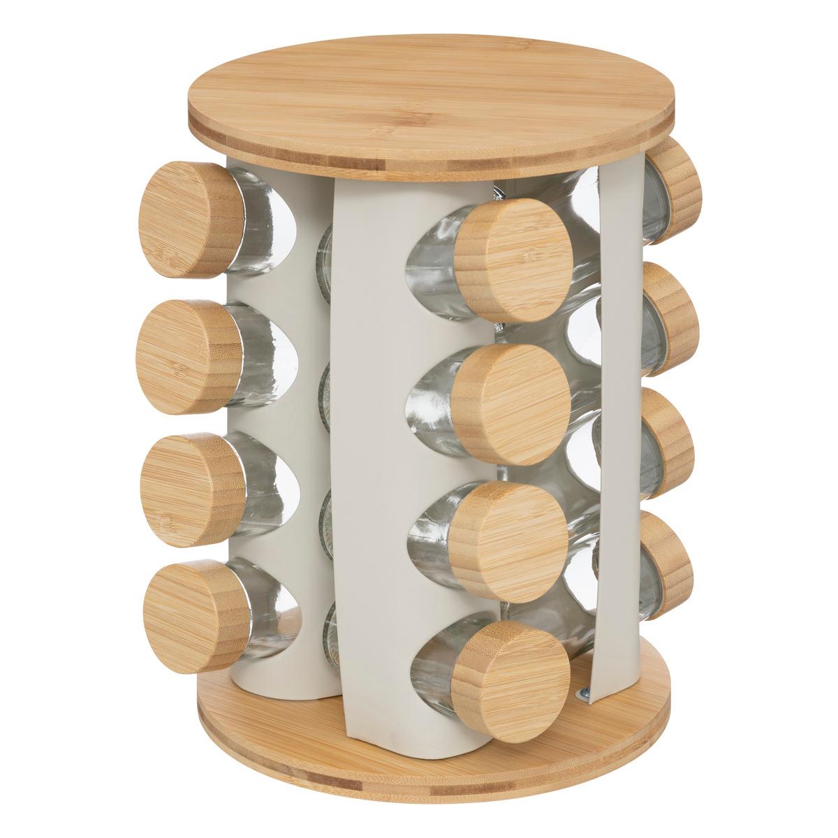 RACK 16 EPICES METAL BAMBOU SENSIA