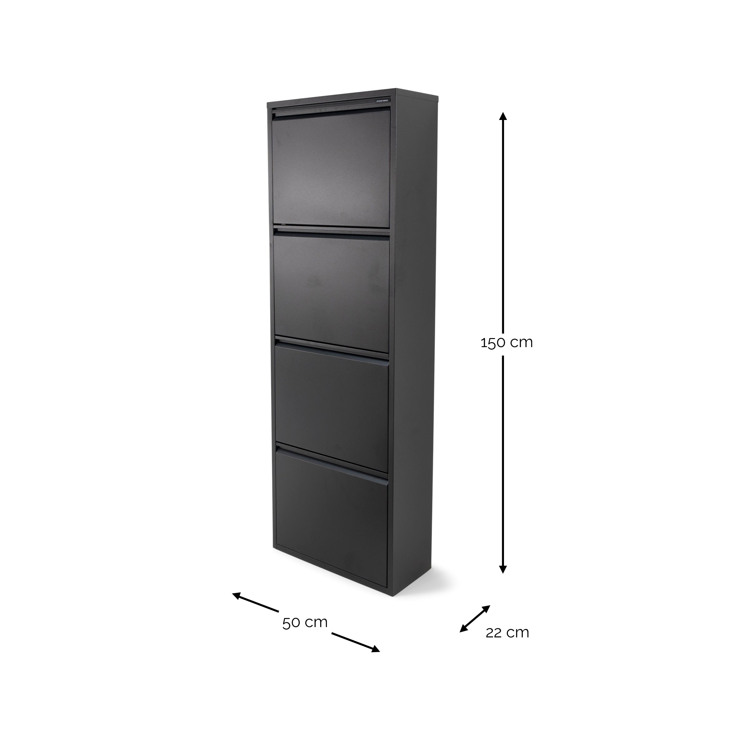 Spinder Design Billy 4 Schoenenkast - Zwart