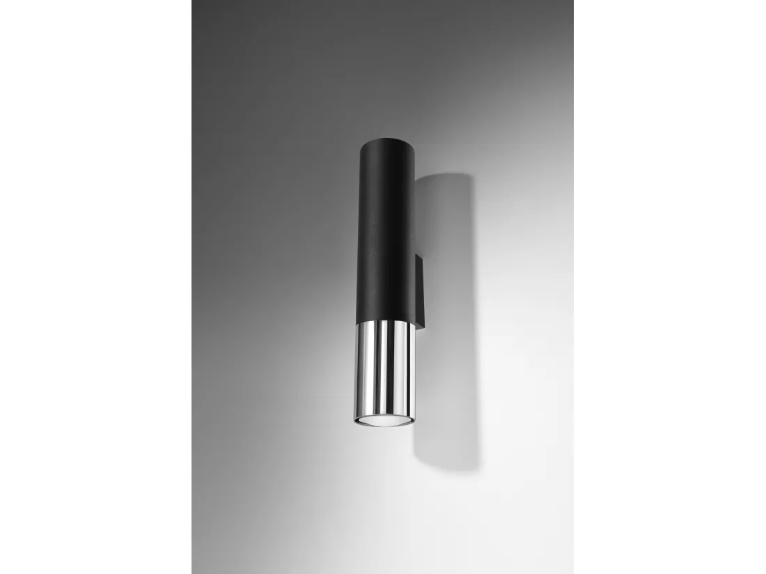 Sollux LOOPEZ Up & Down Applique Noir, Chrome GU10