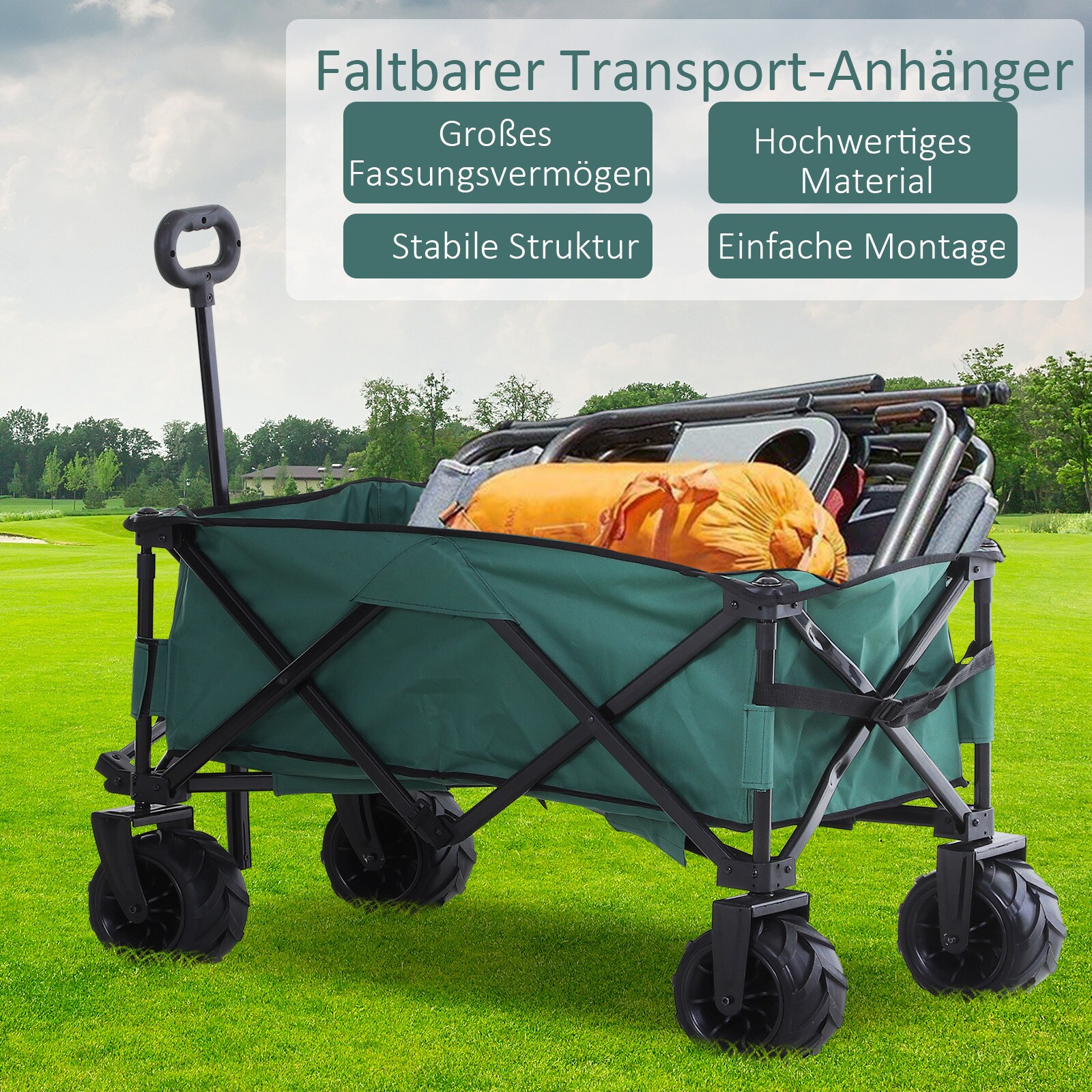 Outsunny Gerätewagen Geräumiges Design, das bis zu 70 kg tragen kann 108L x 53B x 59-89H cm (LxBxH)