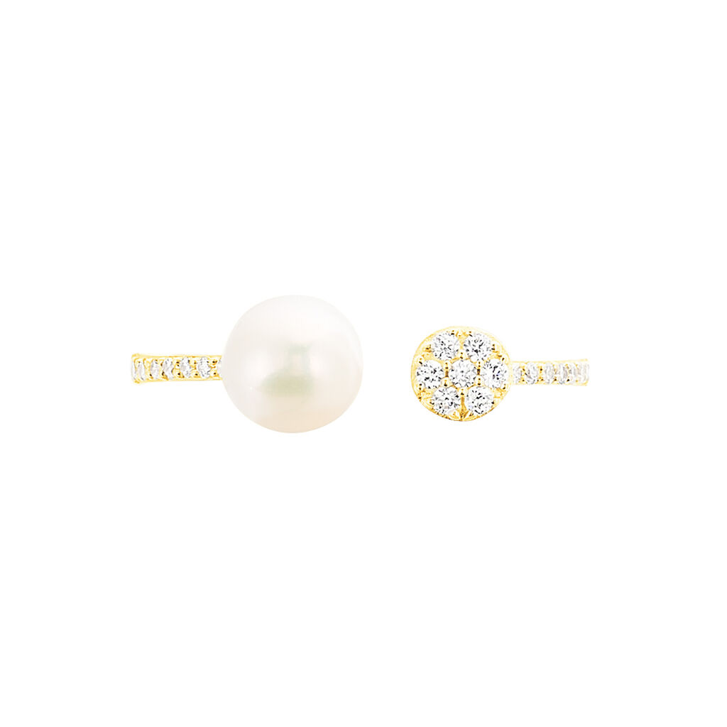 Bague Shannone Or Jaune Perle De Culture Et Oxyde De Zirconium