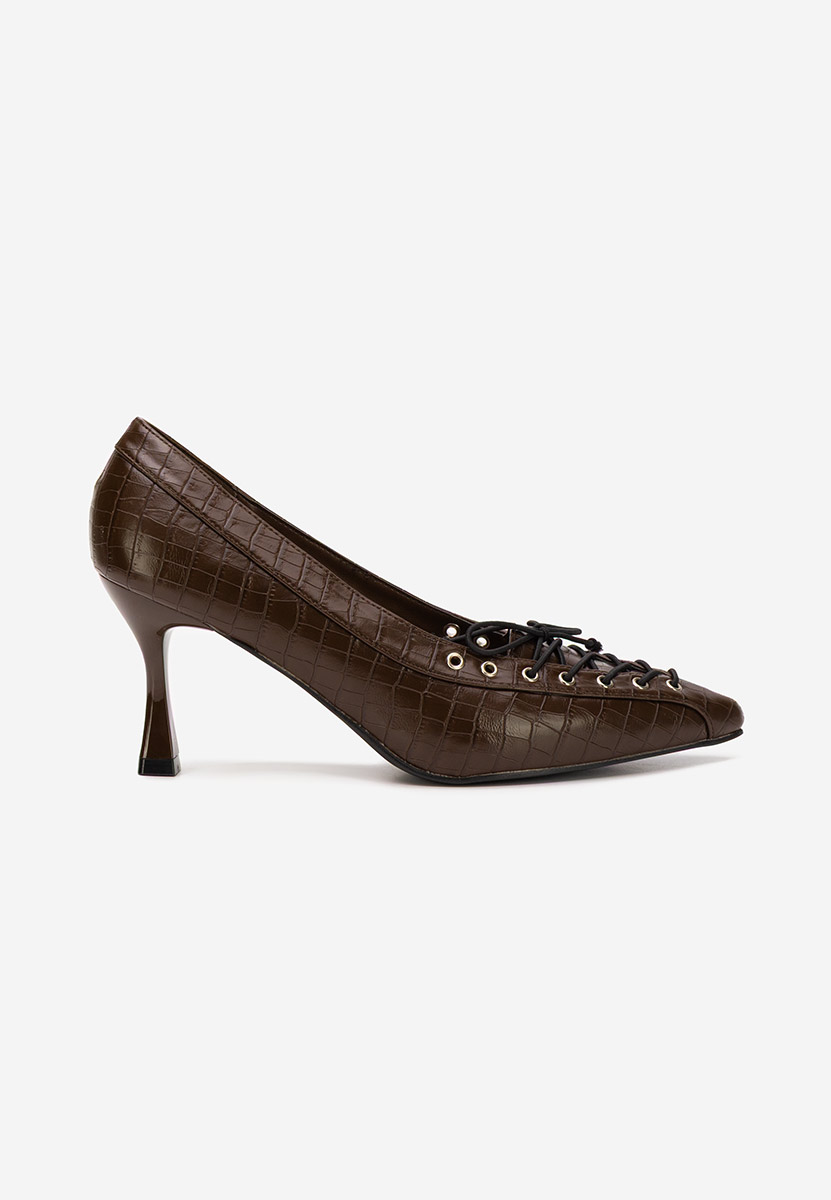 Chaussures à talon fin bruns Jasoria