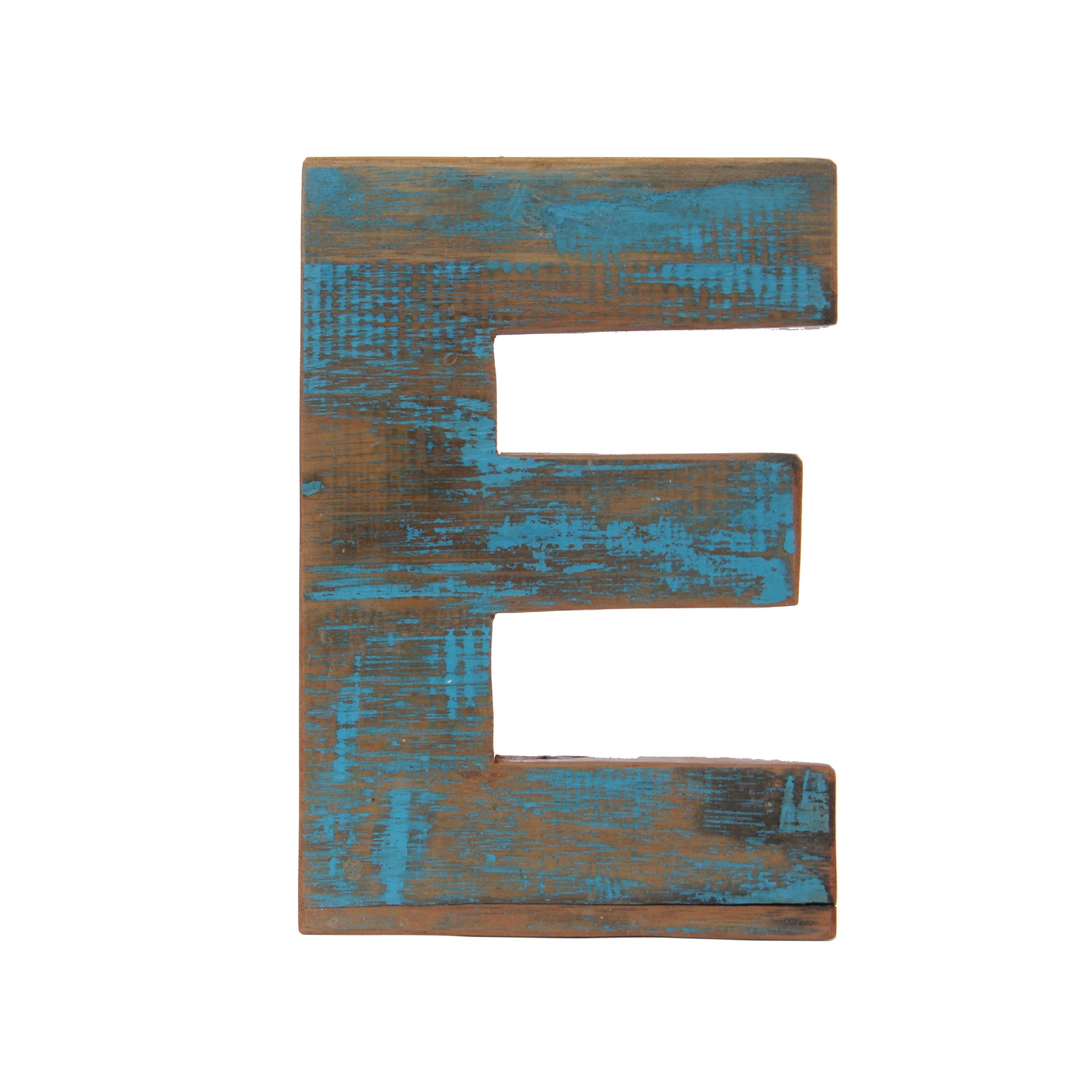 Holzbuchstabe 'E', mehrfarbig, T 2,5 cm, B 13 cm, H 19 cm von fischer's lagerhaus