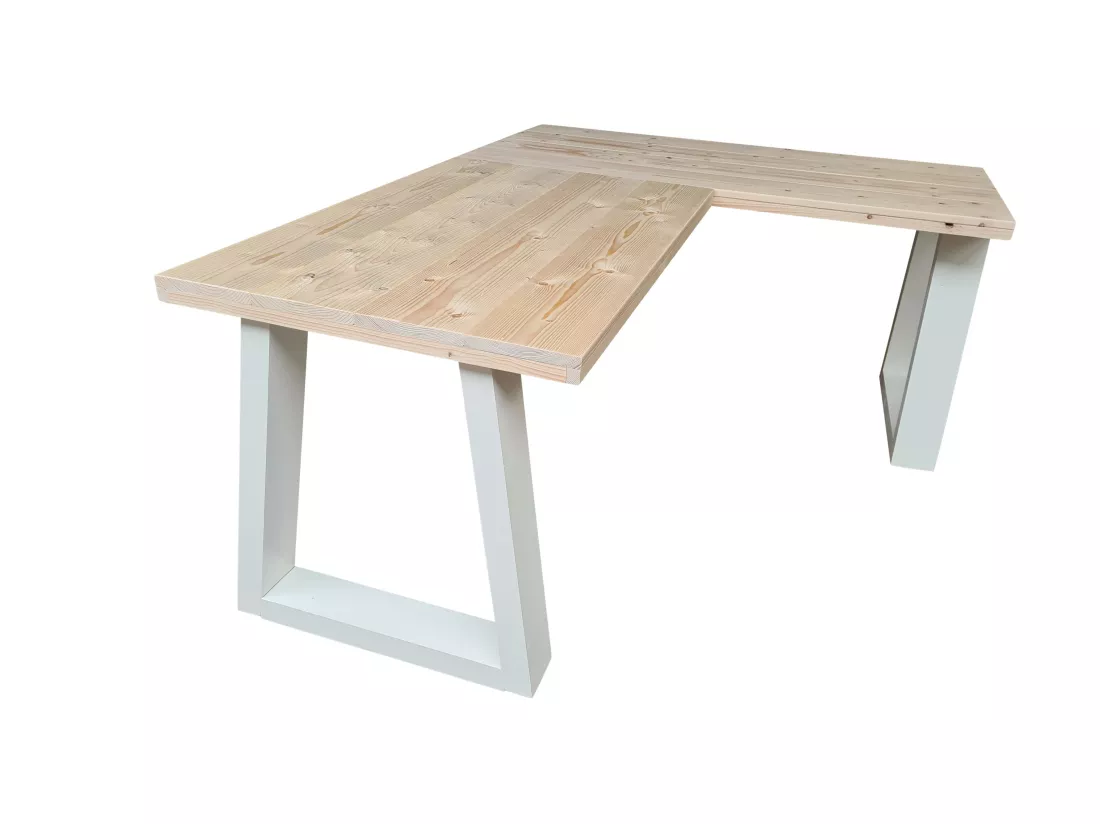 Wood4you - Bureau d'angle - Vancouver Spruce 180/160Lx70Dx75H Blanc